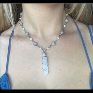 Handmade rose quartz necklace :)